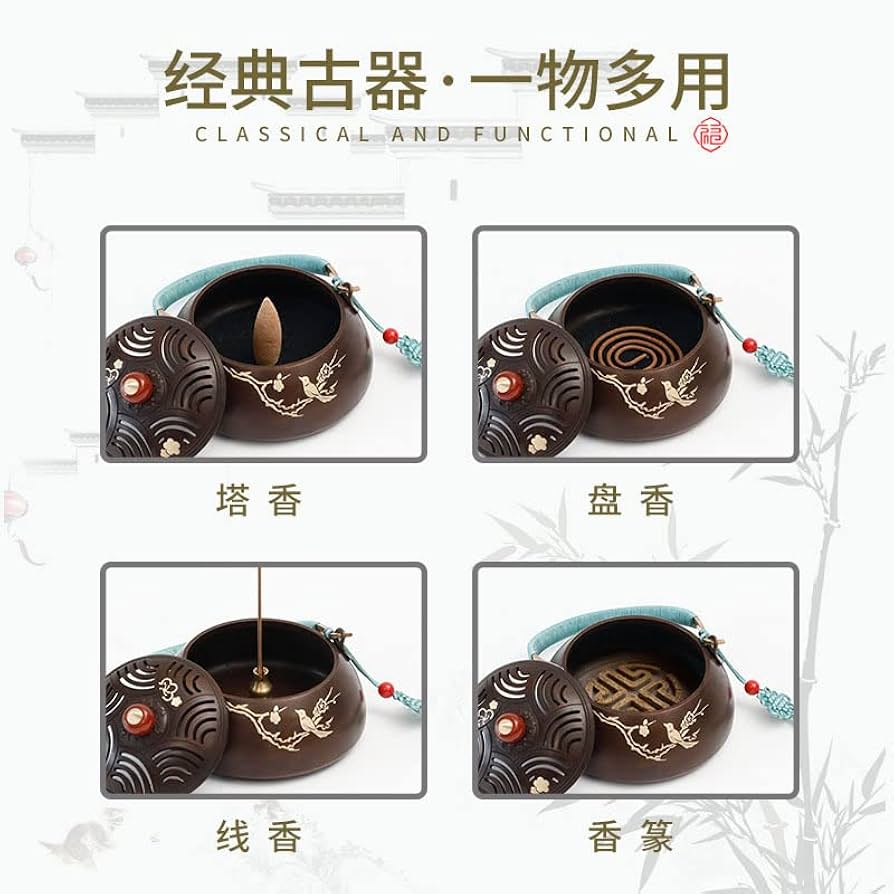 銅手炉　手焙り　香炉　銅暖手炉　龍鳳呈祥透彫火屋　提手銅炉 中式婚礼必备！龙凤呈祥香炉，让家充满仪式感和温暖氛围💖-怀炉